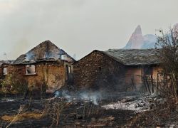 Incendio en las Médulas